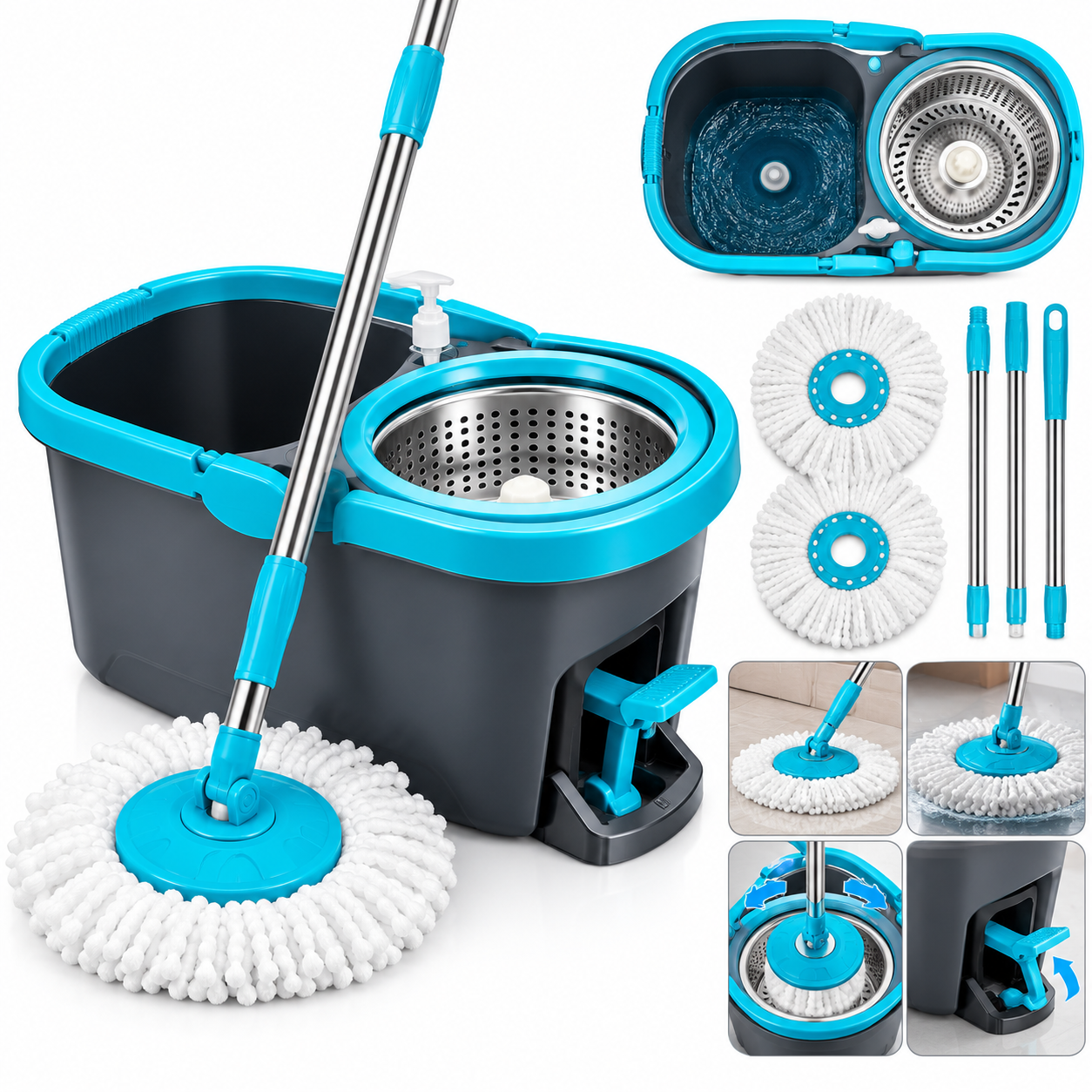 Spin Mop Bucket Set Product Showcase (1)